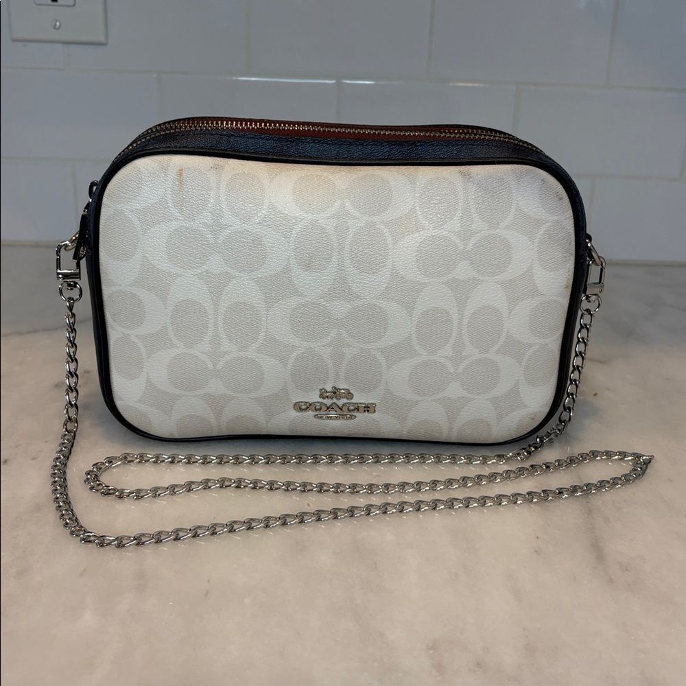 Coach Bag Purse Handbag Jes In Blocked Signature Canvas Crossbody Bag Pocketbook